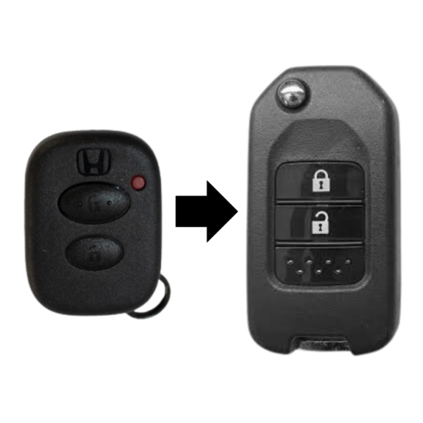 Chave Canivete Adaptação Honda Fit E Civic 2002 A 2008 - 433 Mhz